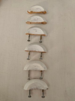 Set de 6 tiradores de madera