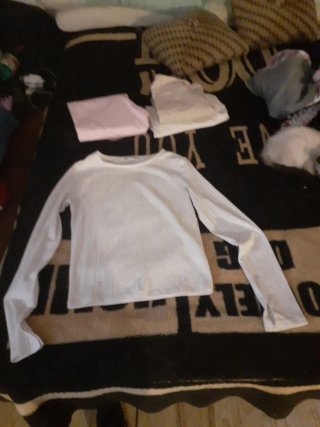 Camiseta Blanca Manga Larga Acanalada