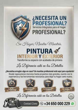 Servicios de Pintura Interior y Exterior