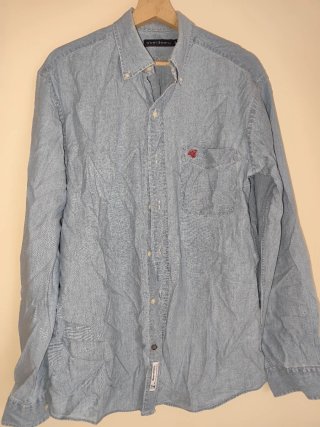 Camisa vaquera de manga larga hombre 100% algodón