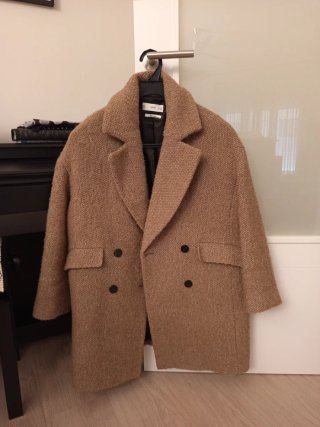 Abrigo de paño beige Mango