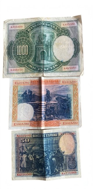 Colección de 3 Billetes Antiguos