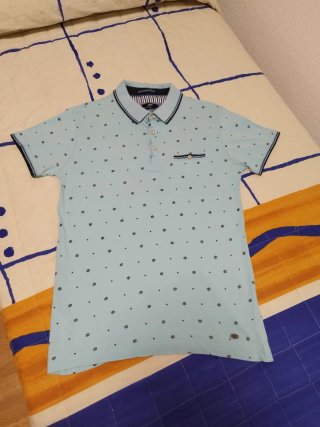 Polo Inside azul turquesa con estampado
