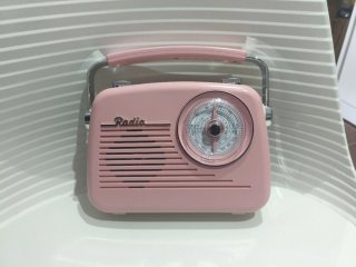 Radio Vintage Portátil Rosa