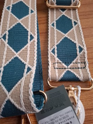 Correa para Bolso Estampada Verde y Beige
