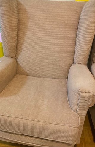 Sillón Orejero Beige de Pana