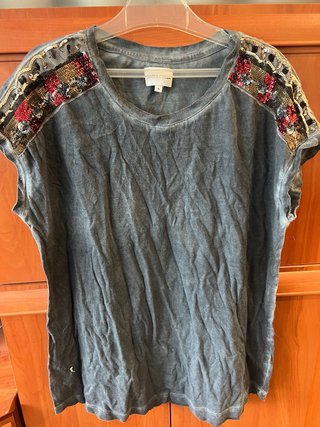 Camiseta Original de Bimba y Lola Gris Talla S