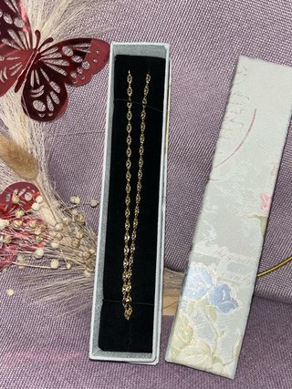 Cadena de Eslabones cafe Dorada laminada 14k