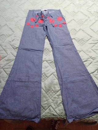 Pantalón Azul con Estampado de Lunares agatha Ruiz