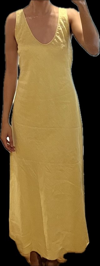 Vestido Massimo Dutti Lino Amarillo Talla S