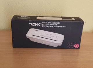 Destructora de papel TRONIC. Un sólo uso.