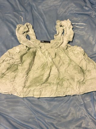 Top corto Zara verde menta tie-dye