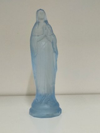 Figura Virgen de Lourdes Cristal Azul 15 cm