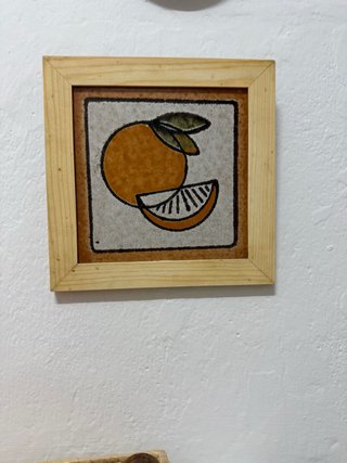 Mini Quadro di Piastrelle con Cornice in Legno