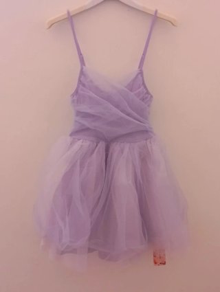 Vestito corto in tulle lilla