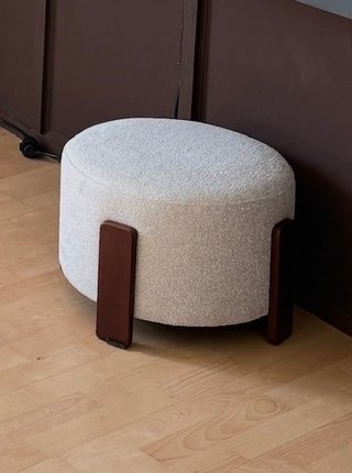 Puf blanco madera / White wood ottoman