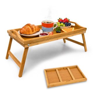 Bandeja de Cama de Bambú con Patas Plegables