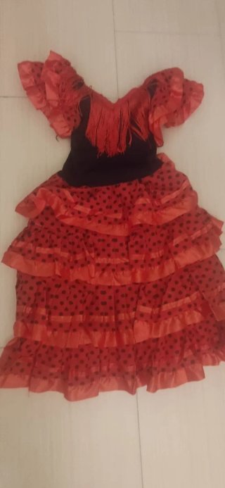 Vestido de Sevillana para Niña Talla 10