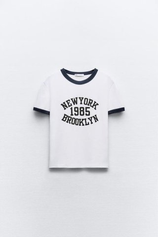 Camiseta Zara Blanca y Negra