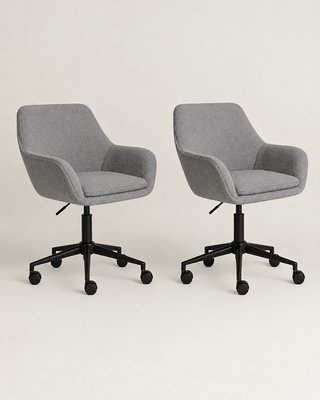 DOS NUEVAS Sillas de Oficina (Piel de Oveja, Gris)