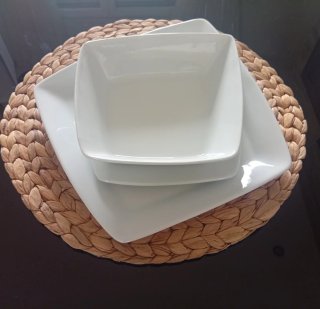 19 piezas de vajilla Porcelana Blanca