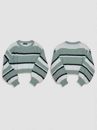 Jersey de punto a rayas verde