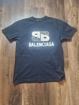 Camiseta Balenciaga Logo BB Negra Talla M