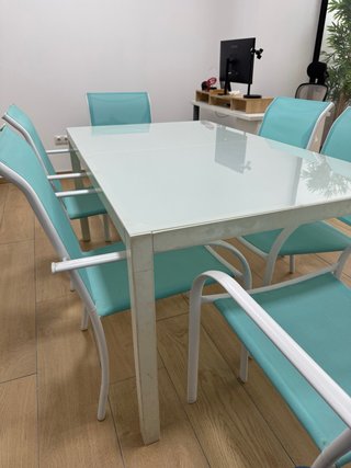 Mesa de Jardín 160x90cm y 6 Sillas