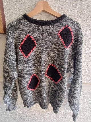 Jersey de punto gris y negro talla S