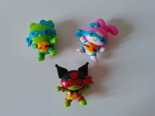 Set di 3 Personaggi Sanrio Tartarughe Ninja