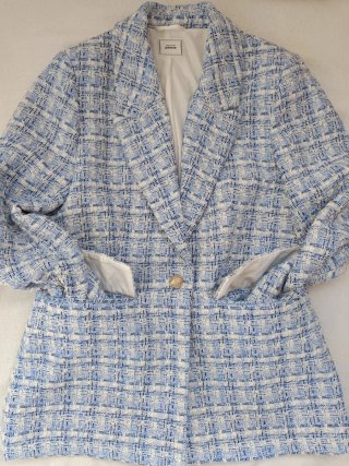 Americana Tweed Azul y Blanca Pimkie