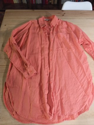 Camisa Larga Color Salmón