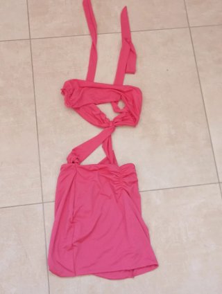 Vestito corto rosa