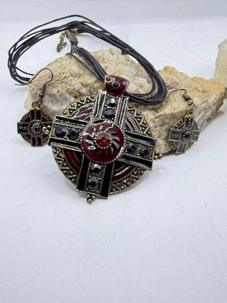 Conjunto Collar y Pendientes Cruz Celta