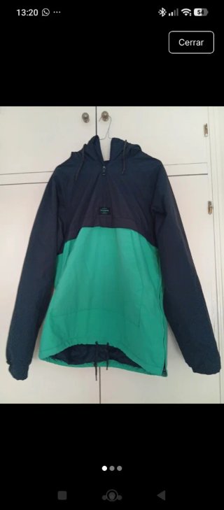 Chaquetón Cortavientos Azul y Verde