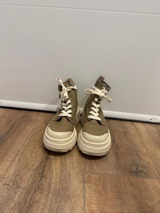 Botines Militares Lona Verde Talla 36