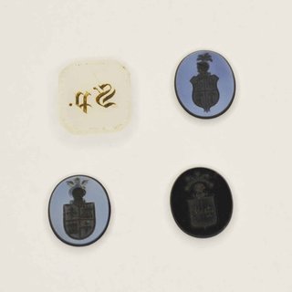 Set de cuatro Ágatas con Escudos Heráldicos