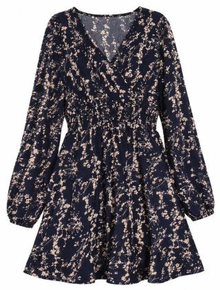 Vestido Manga Larga Estampado Floral