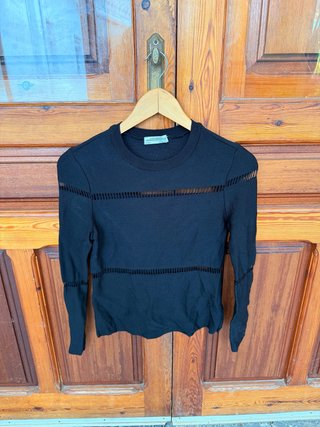 Jersey Negro Manga Larga Zara