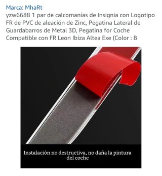Par de Emblemas Laterales Seat FR