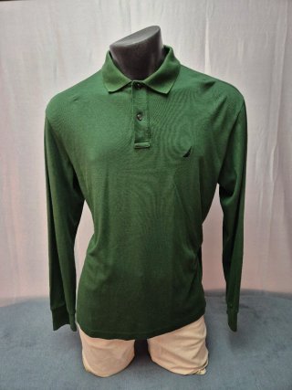 Polo Nautica Manga Larga Verde Talla M