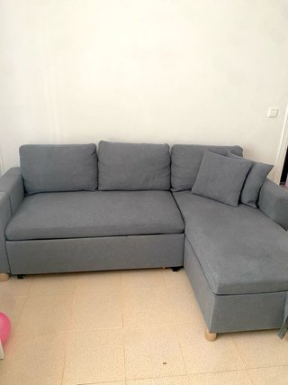Sofá cama chaise longue gris