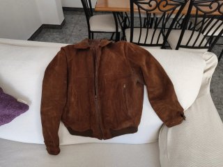 Chaqueta de Piel Marrón y negra descolorada