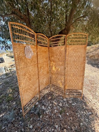 Biombo Separador de Estancias de Mimbre