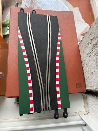 Pista de Scalextric con cambio de vía