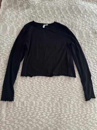 Camiseta manga larga negra H&M