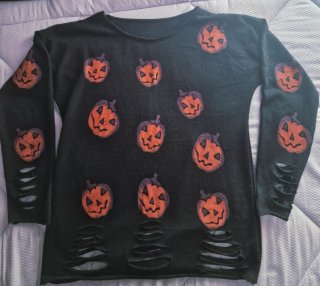 Jersey Fino Halloween Negro Talla M