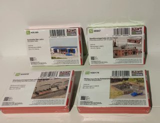 Maqueta gasolinera, fábrica y depósitos carbón N