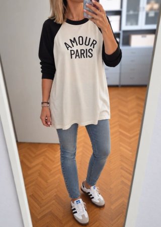 Camiseta Oversize H&M Amour Paris