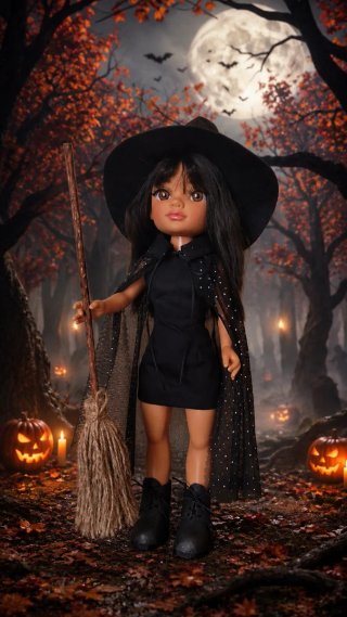 Disfraz de Bruja para Muñeca Nancy